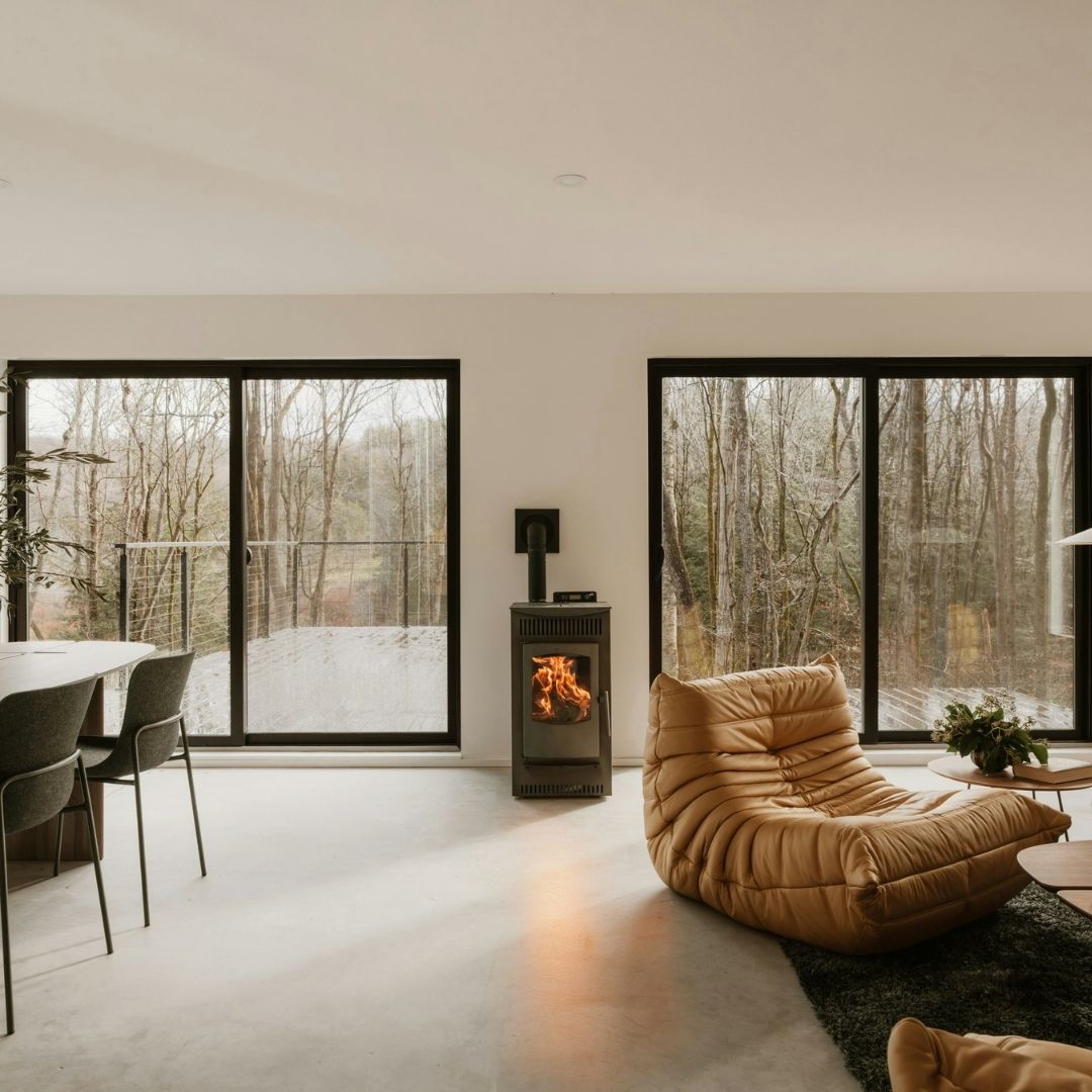 home with large windows 